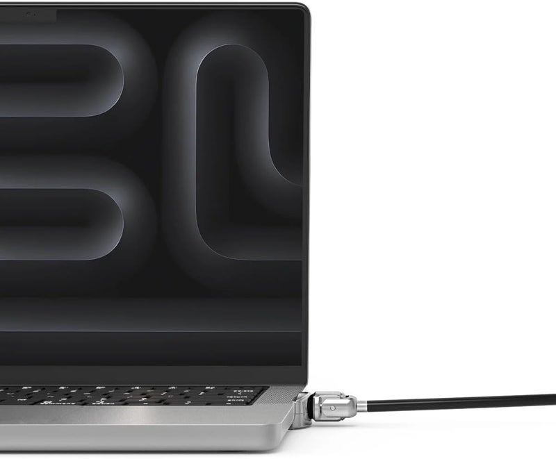 Compulocks Ledge Lock Adapter for MacBook Pro 14" M1, M2, M3 & M5 with Keyed Cable Lock Silver - Image 1